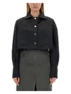 Patou Jacket Cropped Length Gold Buttons In Black