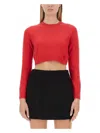 Patou Cropped Jumper In Sustainable Wool And Cashmere In Red