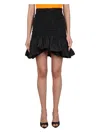 Patou Flounced Mini Skirt For Women In Black
