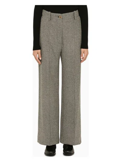 PATOU WOMEN'S HERRINGBONE REGULAR TROUSERS