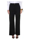 Patou Wide Leg High Waist Trousers With Belt Loops In Black