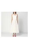 Patou Back Bow Halterneck Midi Dress In White