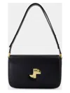 Patou Black Leather Le Classic Lock Shoulder Bag In Black