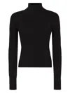 Patou Turtleneck Merino Wool Sweater With Ribbed Texture In Black