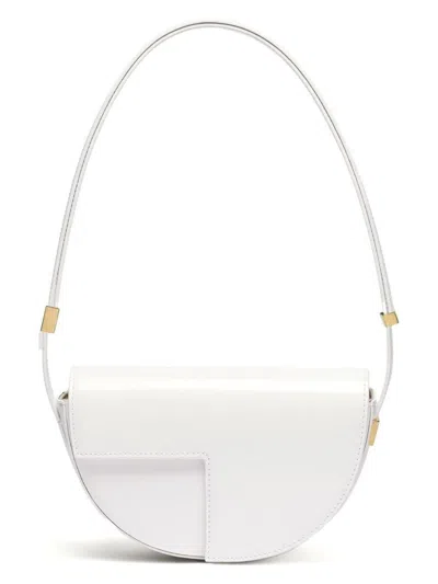 Patou Small Leather Shoulder Bag In White