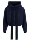 Patou Medallion Cropped Cotton Hoodie In Blue