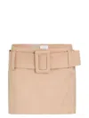 Patou Belted Organic-cotton Mini Skirt