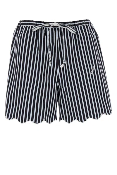 Patou Women Navy Blue Striped Drawstring Shorts, 24 Luxury Shorts For Women Darveys