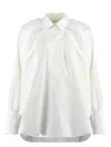 Patou Relaxed Fit Cotton Blouse With High Neck In White
