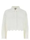 Patou Cropped Scalloped Shirt In Organic Cotton Poplin