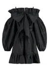 Patou Bow-detail Ruffled Faille Minidress