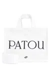Patou Small Logo-printed Top Handle Bag In White