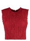 Patou Technical Fabric Crop Top In Red