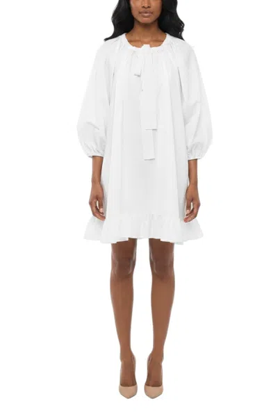 Patou Women White Round Neck Mini Dress