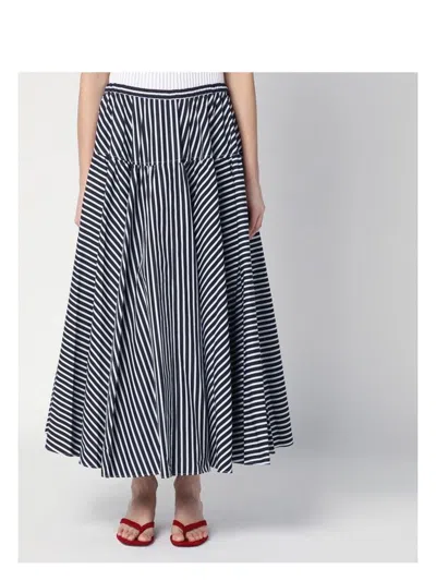 Patou Women's Wide And White Striped Skirt