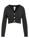 Patou Cropped Knit Cardigan In Green