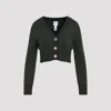 Patou Cropped Knit Cardigan In B Bottle Green