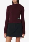 Patou Wool And Cashmere Sweater In Burgundy