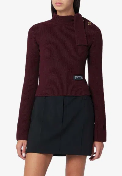 Patou Wool And Cashmere Sweater In Burgundy