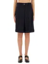 Patou Women's Wool Bermuda Shorts In Blue