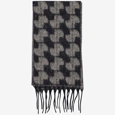 Patou Wool Blend Scarf With Logo In 红色的