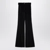 Patou Flared Wool Blend Bell Bottom Trousers In Black