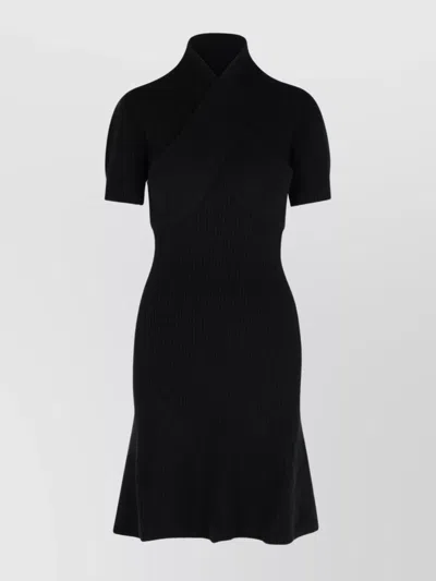 Patou Scarf Draped Knit Dress In Black