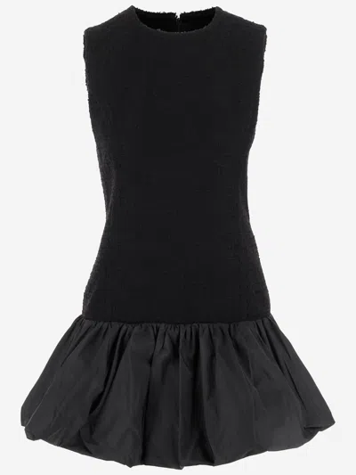 Patou Wool Blend Dress With Ruffles In Animal Print