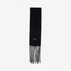 Patou Wool Blend Long Fringe Scarf In Black