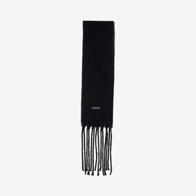 PATOU PATOU WOOL BLEND LONG FRINGE SCARF