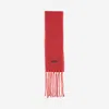Patou Wool Blend Long Fringe Scarf In Red