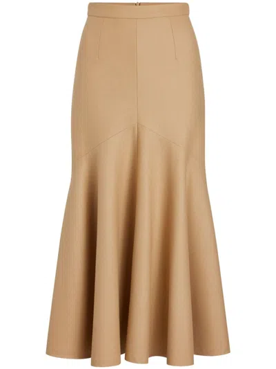 Patou Wool-blend Midi Mermaid Skirt In B Gray Sand
