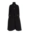 Patou Ribbed-collar Tied-waist Coat In Black