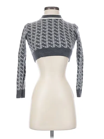 Pre-owned Patou Wool Cardigan Sweater In Gray