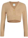 Patou Wool-cashmere Cropped Cardigan In Neutrals