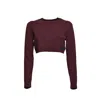 Patou Wool Cashmere Cropped Sweater - Bordeaux