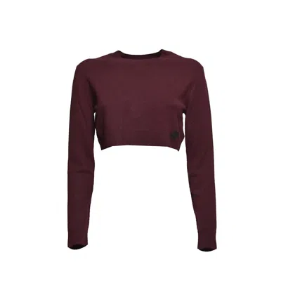 Patou Wool Cashmere Cropped Sweater - Bordeaux In Burgundy