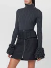 Patou Wool Cashmere Sweater Shoulder Button Detail In Gray