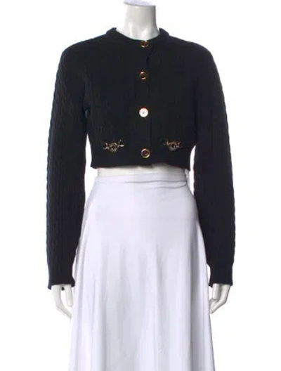 Pre-owned Patou Wool Crew Neck Sweater In Black