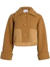 Patou Wool Cropped Jacket In Braun