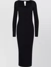PATOU WOOL DRESS WITH LONG SLEEVES AND SQUARE NECKLINE