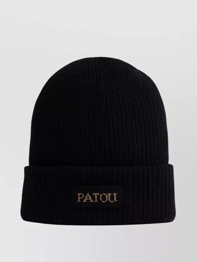 Patou Wool Fold-over Ribbed Turn-up Brim Hat