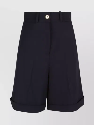 PATOU WOOL HIGH WAIST TROUSERS WITH CUFFED HEM