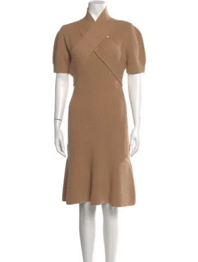Pre-owned Patou Wool Knee-length Dress In Neutral
