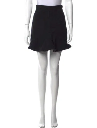 Pre-owned Patou Wool Mini Skirt In Black