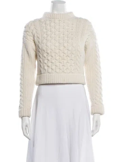Pre-owned Patou Wool Mock Neck Sweater In Neutral