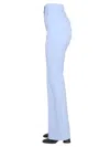 Patou Essential Wool Pants With Hook And Eye Closure In Azure