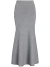 Patou Wool Peplum Skirt In Grey