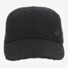 Patou Black Textured Tweed Baseball Cap In Black
