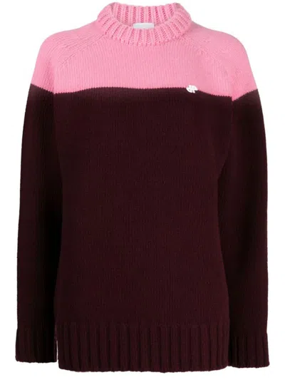 PATOU PATOU WOOL TWO-TONE KNITTED JUMPER